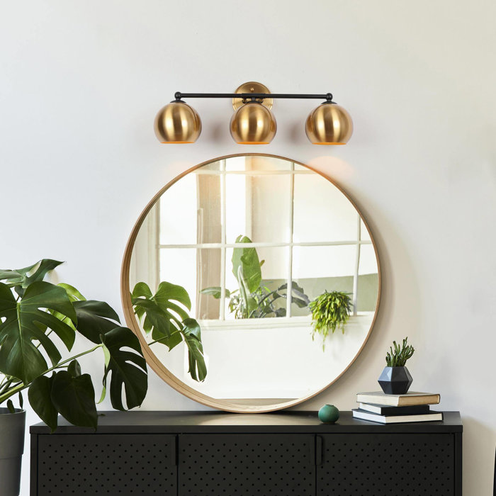 Corrigan Studio® LateefahA 3 Light Dimmable Modern Black Gold Globe